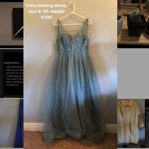 Lace and Toile Blue Bridesmaid/Prom Dress